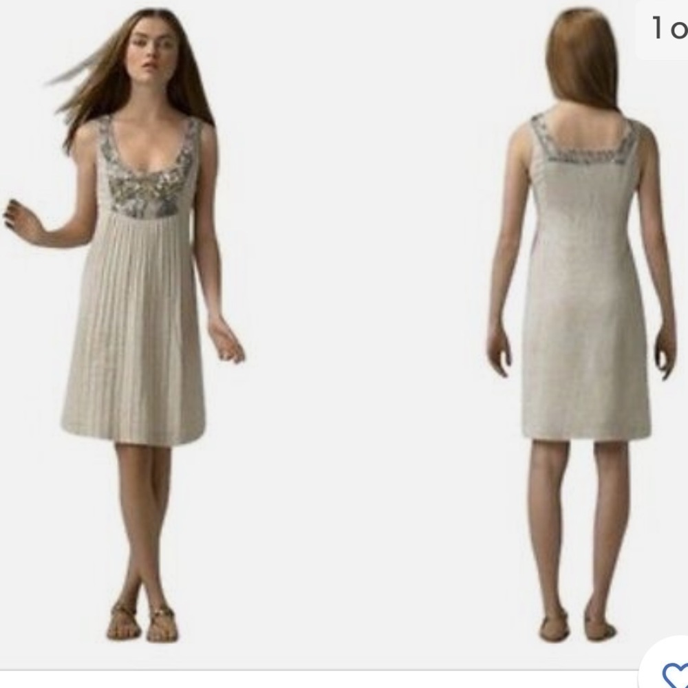 TORY Burch Orchid Flax Linen Blend Shift Dress
